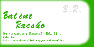 balint racsko business card